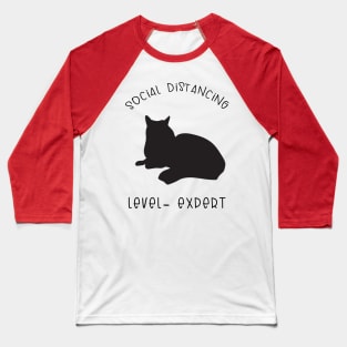 Funny Black Cat Design Baseball T-Shirt